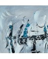 tableau abstrait gris noir blanc bleu