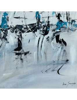 tableau abstrait gris noir blanc bleu