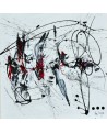 tableau abstrait noir blanc rouge