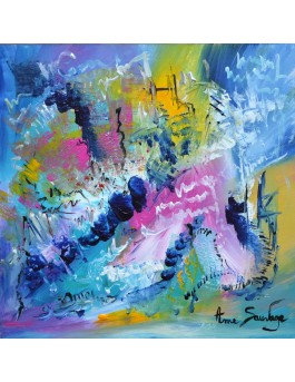 tableau abstrait multicolore