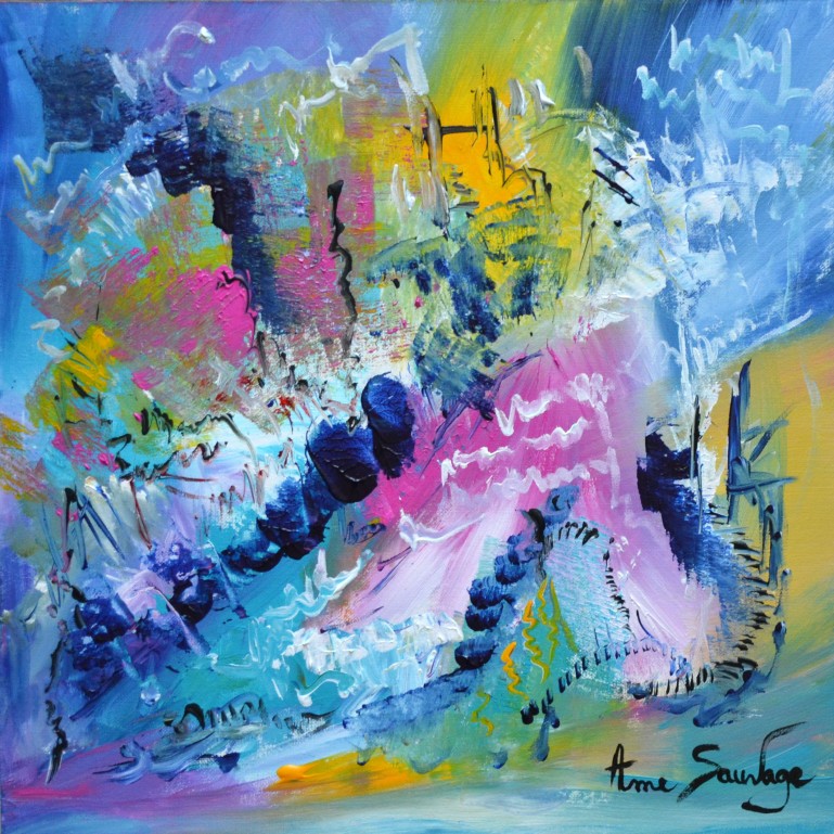 tableau abstrait multicolore