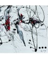 tableau abstrait noir blanc rouge
