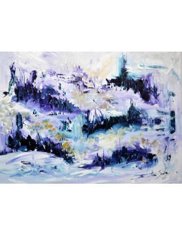 peinture abstraite paysage enneigé