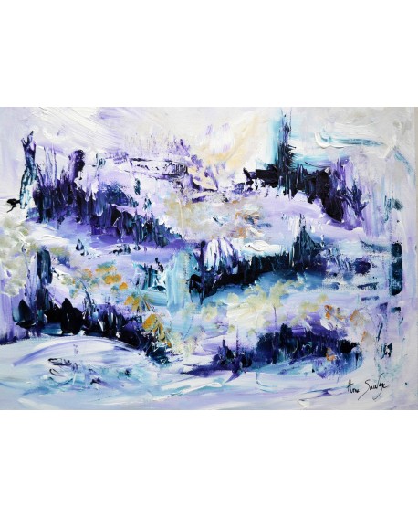 peinture abstraite paysage enneigé