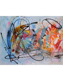 tableau multicolore en 4 parties