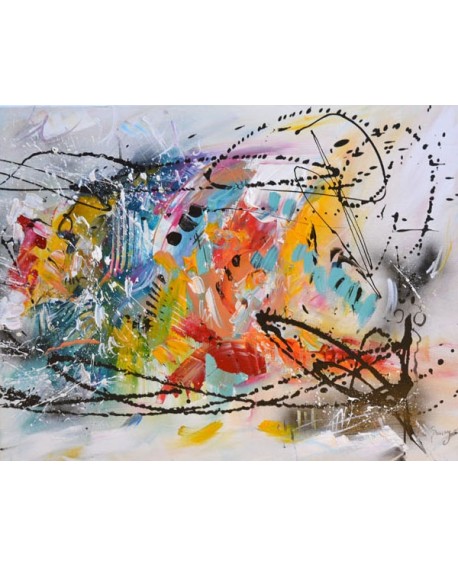 tableau multicolore en 4 parties