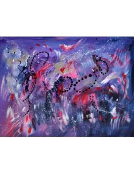 tableau abstrait violet 