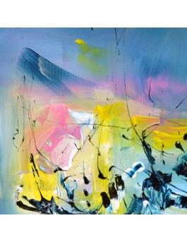 tableau moderne bleu jaune