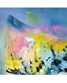 tableau moderne bleu jaune