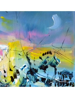 tableau moderne bleu jaune