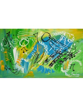 tableau abstrait vert