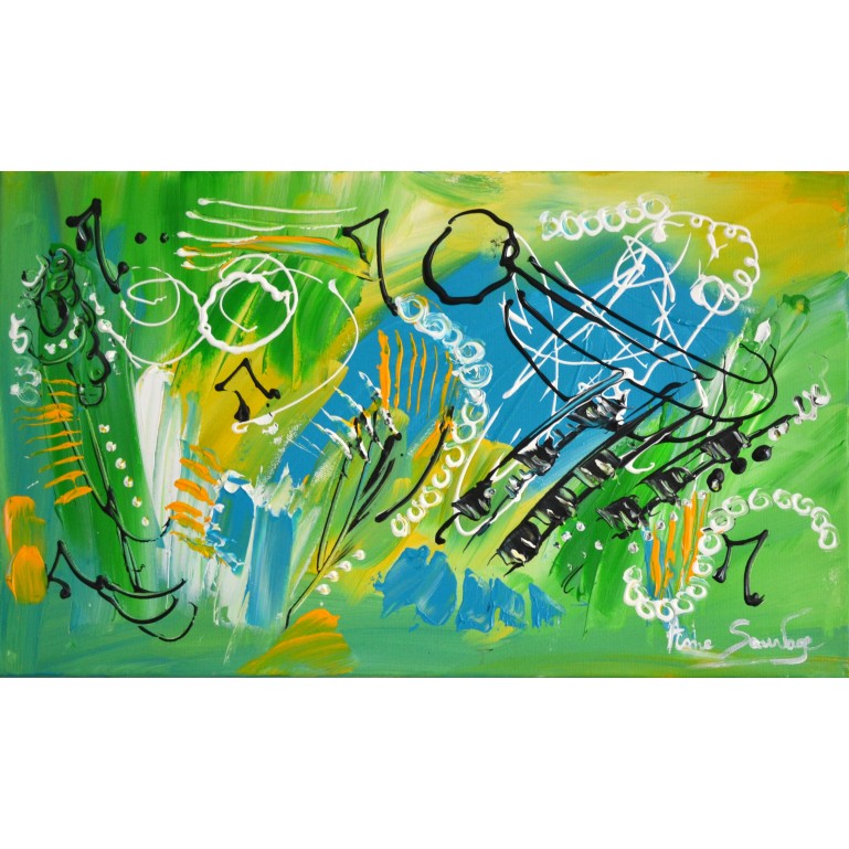 tableau abstrait vert