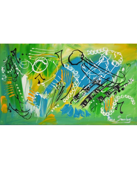 tableau abstrait vert