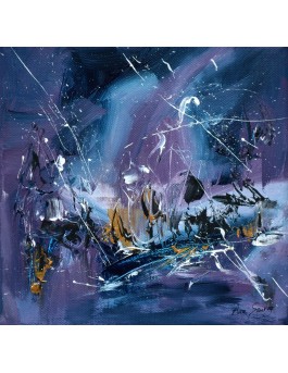 tableau abstrait bleu violet