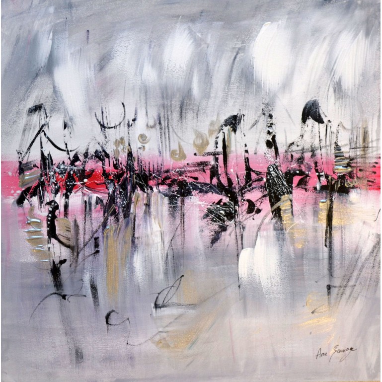 tableau gris rouge noir blanc 