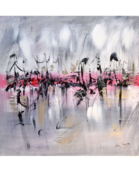 tableau gris rouge noir blanc 