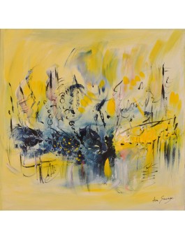 tableau abstrait jaune