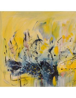 tableau abstrait jaune
