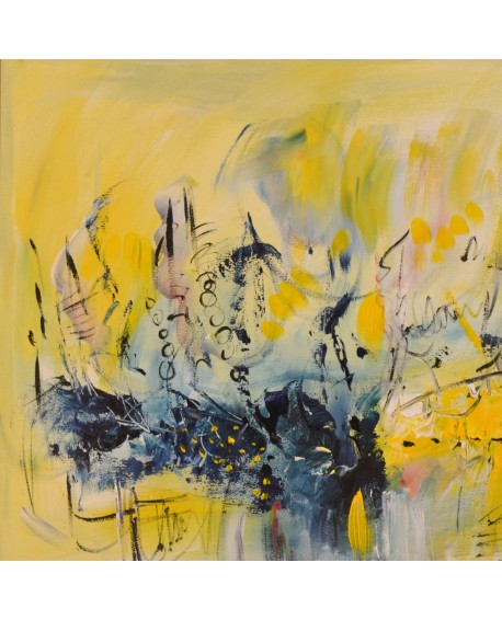 tableau abstrait jaune