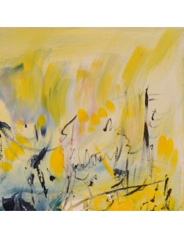 tableau abstrait jaune