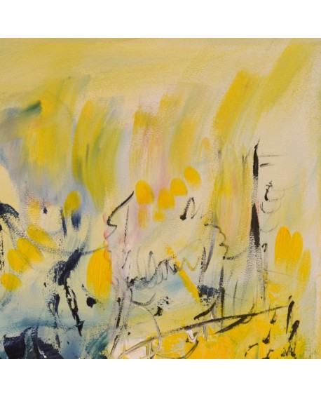 tableau abstrait jaune