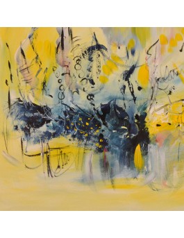 tableau abstrait jaune