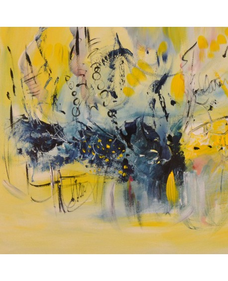 tableau abstrait jaune