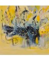 tableau abstrait jaune