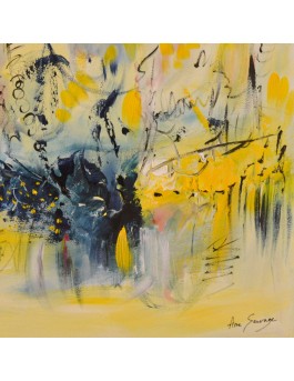 tableau abstrait jaune