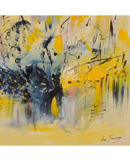 tableau abstrait jaune