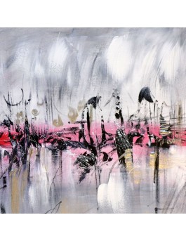 tableau gris rouge noir blanc