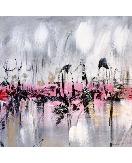 tableau gris rouge noir blanc