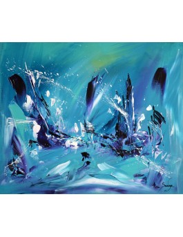 tableau abstrait bleu design