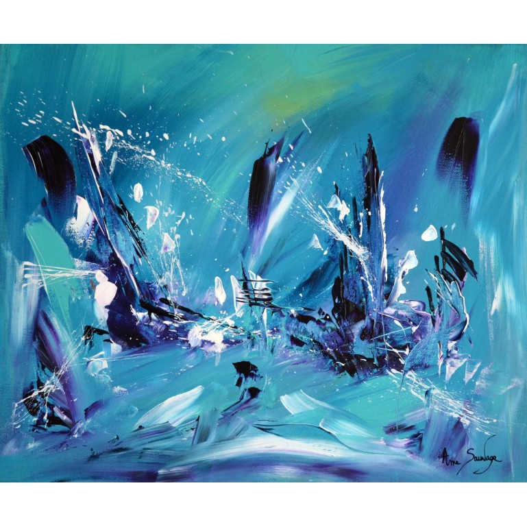 tableau abstrait bleu design