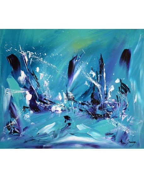 tableau abstrait bleu design