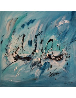 tableau abstrait bleu 