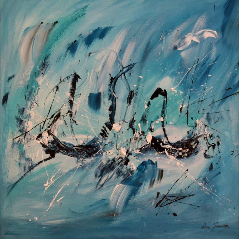 tableau abstrait bleu 