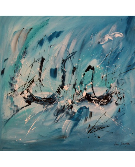 tableau abstrait bleu 