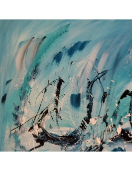 tableau abstrait bleu