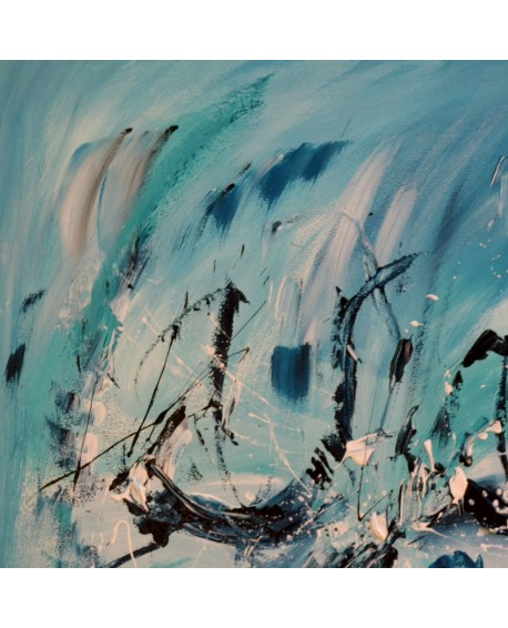 tableau abstrait bleu