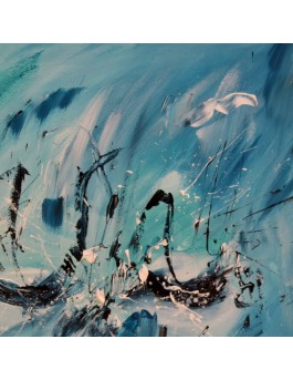 tableau abstrait bleu
