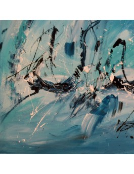 tableau abstrait bleu