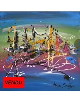 peinture abstraite design multicolore