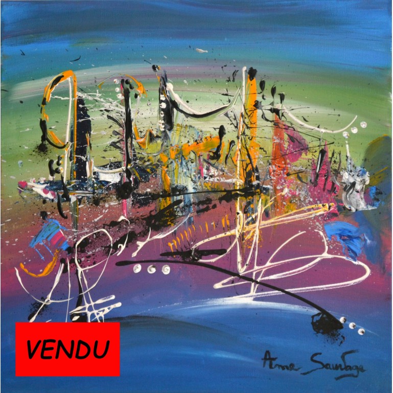 peinture abstraite design multicolore