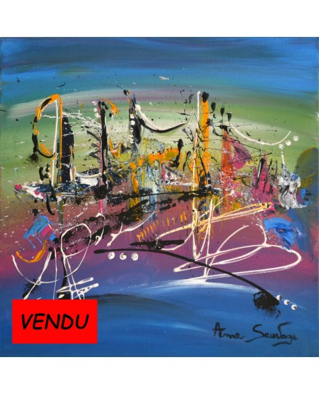 peinture abstraite design multicolore