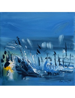 tableau abstrait bleu