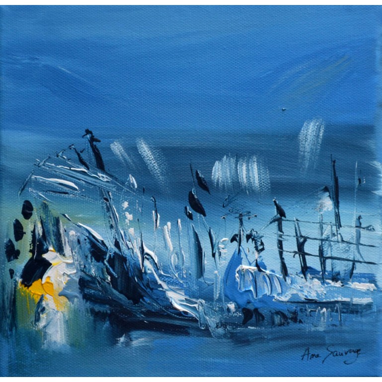 tableau abstrait bleu