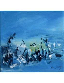 tableau abstrait bleu moderne