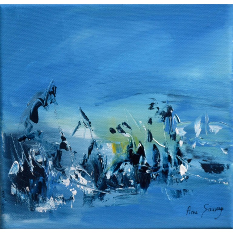 tableau abstrait bleu moderne