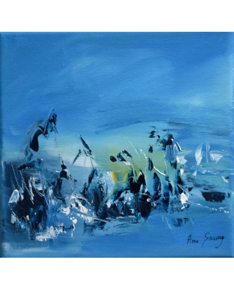tableau abstrait bleu moderne